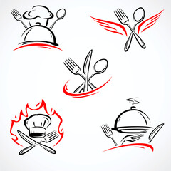 Restaurant label and icon set. Collection icon restaurant. Vector