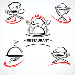 Restaurant label and icon set. Collection icon restaurant. Vector