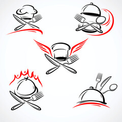 Restaurant label and icon set. Collection icon restaurant. Vector