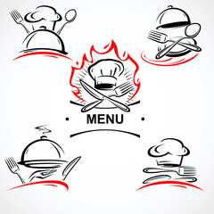 Restaurant label and icon set. Collection icon restaurant. Vector