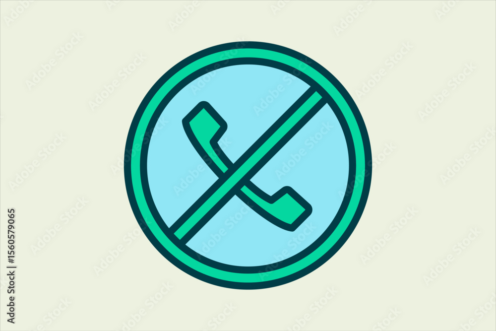 Poster no call icon. icon related to ui elements. suitable for web site, app, user interfaces,element, prin