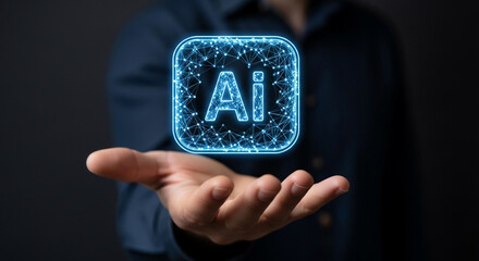 Ai technology, Artificial Intelligence. man using technology smart robot AI, artificial intelligence by enter command prompt for generates 