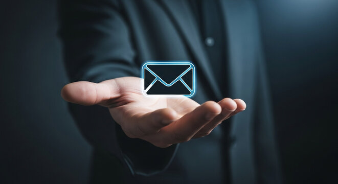 New email notification concept for business e-mail communication and digital marketing. Inbox, receiving electronic message 