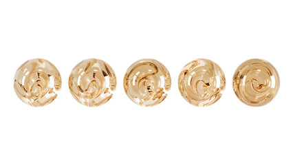 Abstract Swirled Gold Texture Five Circular Designs