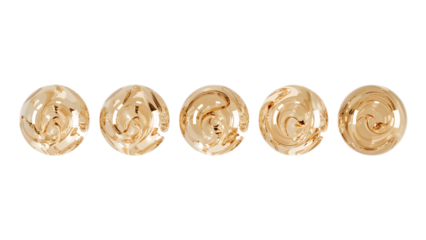 Abstract Swirled Gold Texture Five Circular Designs