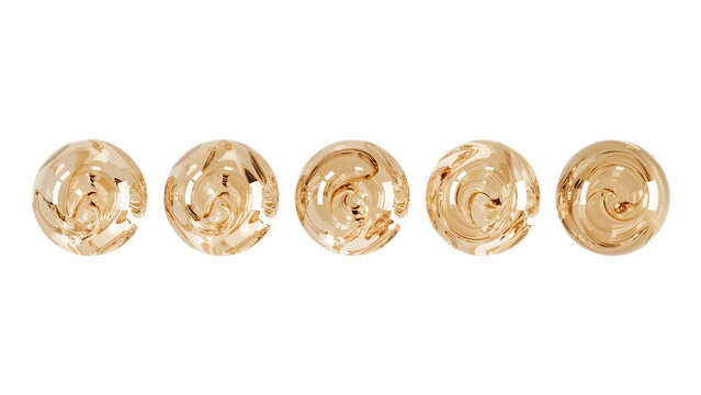 Abstract Swirled Gold Texture Five Circular Designs