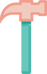 Pastel Hammer Icon – Construction Tool Vector for Building or DIY App