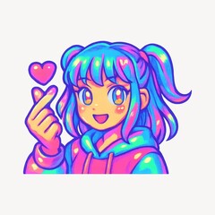 Naklejka premium Vibrant anime character illustration