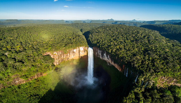 vista aerea da cascata do caracol em canela rio grande do sul na serra gaucha brasil