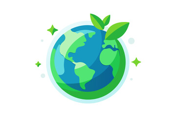 clean vector eco icon globe green
