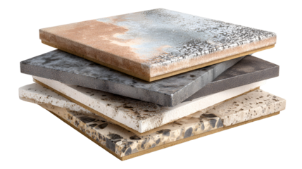 Stacked stone tiles various colors textures samples