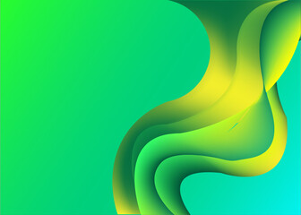  Green Yellow Organic Flow Background-vectors