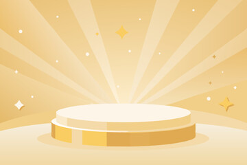 minimalist stage background cream spotlight shape