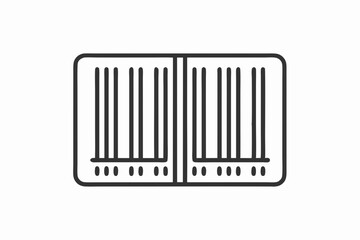 mono line barcode icon scanner vector style