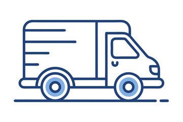 mono line delivery truck icon shipping vector