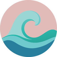 Soft Color Ocean Wave – Simple Water Vector Graphic for Travel, Coastal Design, or Marine