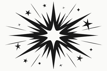 comic style black burst effect action