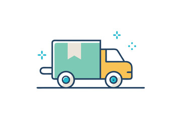 minimal flat icon truck delivery transport