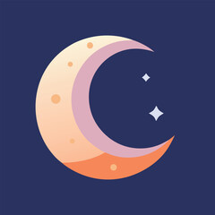 Pastel Moon Icon – Night Sky Vector for Sleep App or Fantasy Design