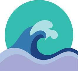 Pastel Wave Icon – Water Vector for Ocean Theme or Beach App UI