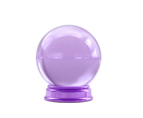 A beautiful purple crystal ball isolated on a black background for mystic concepts.