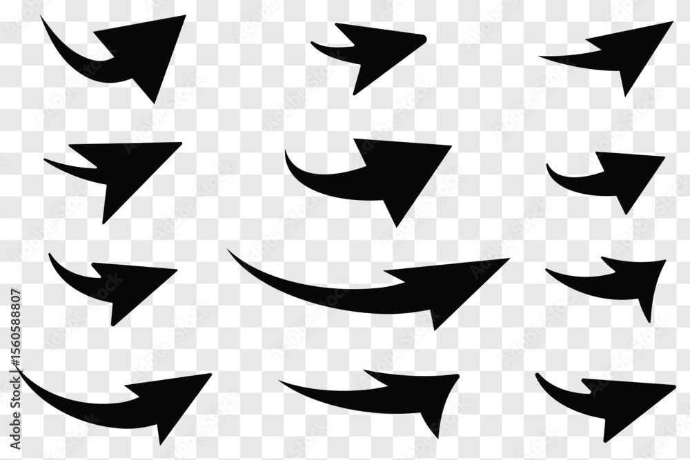 Aufkleber arrow marker isolated png mark. arrow icons set. arrow collection. simple arrow big set. vector illu