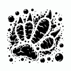 Dinosaur Footprint Imprinted in Muddy Ground