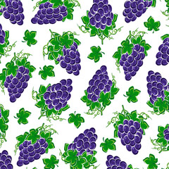 Grapes background, pattern set. Collection icon grapes. Vector