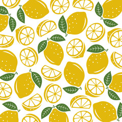 Lemon background, pattern set. Collection icon lemons. Vector