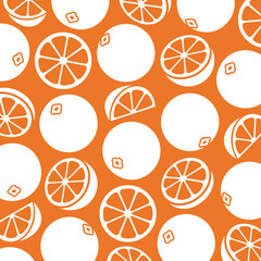 Oranges background, pattern set. Collection icons orange. Vector