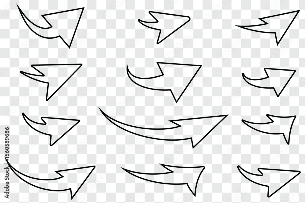 Poster arrow marker isolated png mark. arrow icons set. arrow collection. simple arrow big set. vector illu
