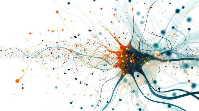 Abstract Neural Network Visualization of Connected Dots and Lines Representing Data Flow, Artificial Intelligence, Machine Learning, and Digital Communication

