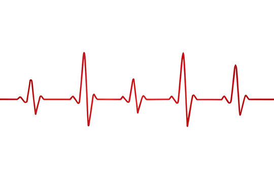 Heartbeat EKG Line Graphic Medical Illustration of Cardiac Rhythm