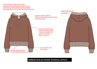 WOMEN RAGLAN hoodie technical details