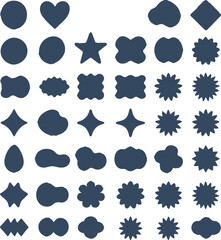 A vector set of cloud icons and weather symbols, perfect for web design elements or decorative illustrations