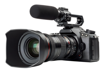 Professional Video Camera with External Microphone for High-Quality Filming