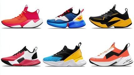 Illustration of cartoon shoes and other colorful sneaker types