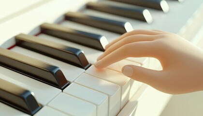 Close Up Of Child Musician'S Hands Playing Piano Keys: Selective Focus On Kid'S Fingers In Concert Or Learning Setting. Musical Instrument Performance.