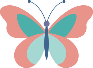 Pastel Butterfly Icon – Wildlife Vector for Nature App or Spring Design