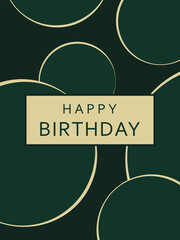 Birthday card on green background, abstract