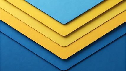 Abstract Geometric Composition with Overlapping Layers of Blue and Yellow Tones in a Modern and Minimalist Design