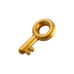 cute 3d key isolated on background