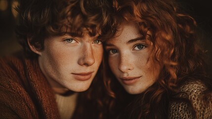 Celebrating International Redhead Day with vibrant expressions of youthful joy and connection in a warm, intimate setting