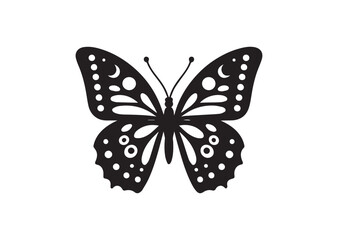 Butterfly Silhouette Black Vector White Background