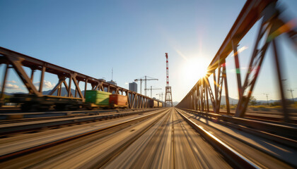 Fototapeta premium Timelapse construction of an industrial build site urban landscape video capture dynamic environment