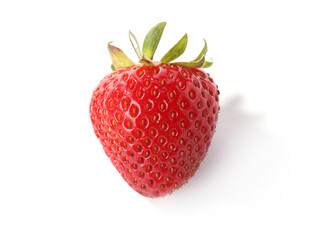 Fresh ripe strawberry isolated on white, top view