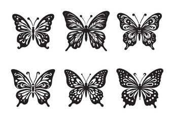Butterfly Silhouette Vector Set