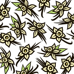 Vanilla background pattern set. Collection icon vanilla. Vector