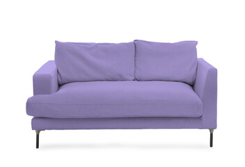 Pastel purple sofa isolated on white. Furniture for living room interior