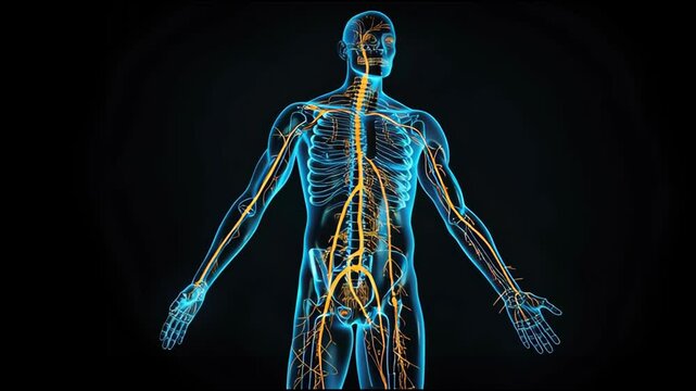 Interactive 3‑D visualization revealing human autonomic nerves branching from brain to fingertips in real time